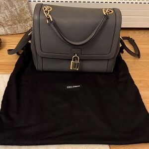 Dolce & Gabbana Charcoal Satchel with Gold Accents